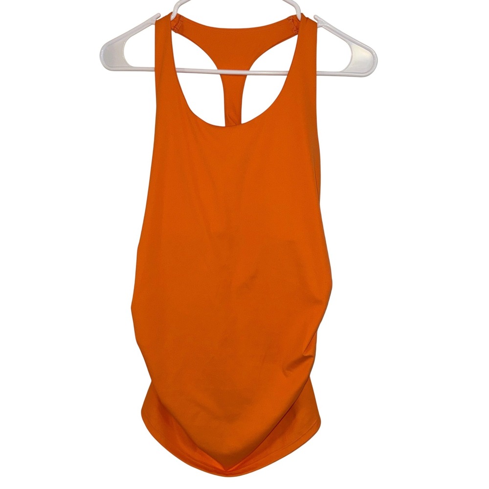 Old Navy Active Maternity Powersoft Orange Tank Top w Shelf Bra Size Small